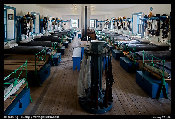 Barrack dorm. Fort Laramie National Historical Site, Wyoming, USA (color)