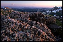 Rocks at sunset, Beartooth Range, Shoshone National Forest. Wyoming, USA