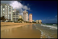 Beach and waterfront, new town. San Juan, Puerto Rico ( color)