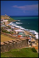 Coast seen from the walls of Fort San Felipe del Morro Fortress. San Juan, Puerto Rico ( color)