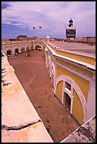 Inside courtyard, El Morro Fortress. San Juan, Puerto Rico (color)