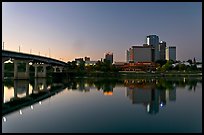 Bridge and skyline at dawn. Little Rock, Arkansas, USA (color)