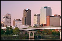 Bridge and Downtown buidings at dawn. Little Rock, Arkansas, USA (color)