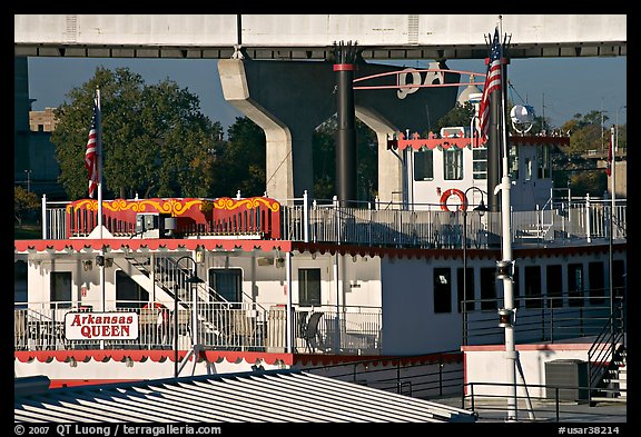 Decks of riverboat Arkansas Queen. Little Rock, Arkansas, USA