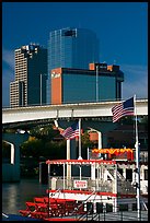 Riverboat and skyline. Little Rock, Arkansas, USA ( color)
