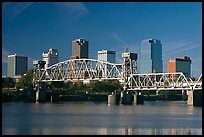 Downtown skyline and Arkansas River, early morning. Little Rock, Arkansas, USA (color)