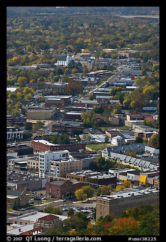 City main street seen from above. Hot Springs, Arkansas, USA