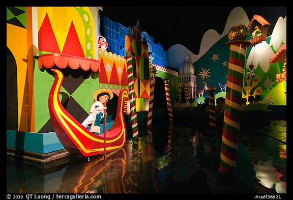 Indoor boat ride, Magic Kingdom, Walt Disney World. Orlando, Florida, USA (color)