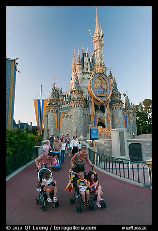 Mothers pushing strollers, Magic Kingdom. Orlando, Florida, USA (color)