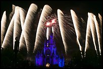 Cinderella Castle with fireworks. Orlando, Florida, USA ( color)