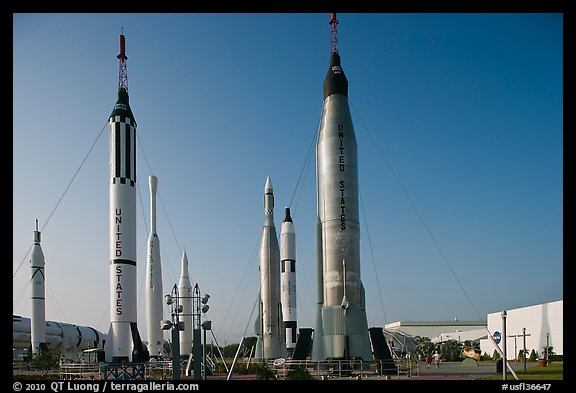 Gemini Titan and Atlas Mercury rockets on display,Kennedy Space Centre. Cape Canaveral, Florida, USA (color)