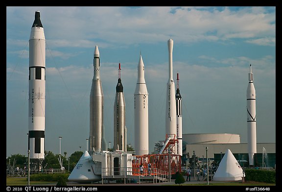 Rocket garden, John F Kennedy Space Center. Cape Canaveral, Florida, USA (color)