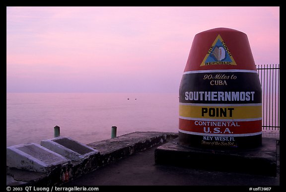 Marker for Southermost point in continental US. Key West, Florida, USA