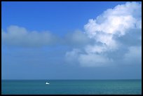 Boat on turquoise waters, Floriday Bay. The Keys, Florida, USA ( color)