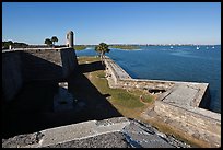 Fort Castillo de San Marcos overlooking Matanzas Bay,. St Augustine, Florida, USA ( color)