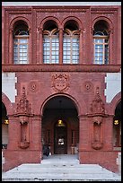 Spanish Renaissance style doorway, Ponce de Leon Hotel. St Augustine, Florida, USA (color)