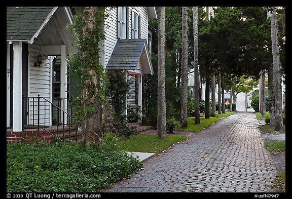 Cobblestone alley. St Augustine, Florida, USA
