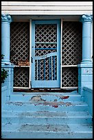 House blue doorway. St Augustine, Florida, USA