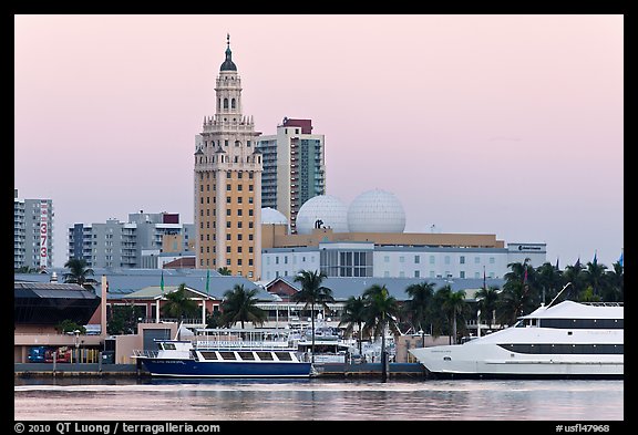 Miami Waterfront and Freedom Tower at dawn. Florida, USA