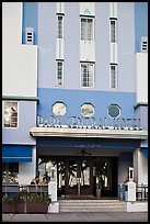 Entrance of Park Central Hotel in Art Deco architecture, Miami Beach. Florida, USA (color)