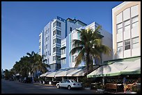 Row of hotels in Art Deco Style, Miami Beach. Florida, USA ( color)