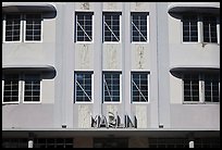 Detail of Art Deco Facade, Miami Beach. Florida, USA ( color)