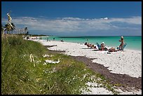 Beachgoers, Sandspur Beach, Bahia Honda State Park. The Keys, Florida, USA ( color)