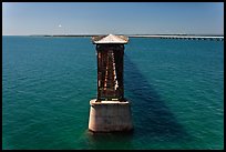 Abandonned bridge, Bahia Honda Channel. The Keys, Florida, USA ( color)