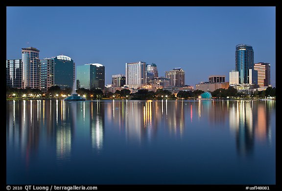 Orlando Skyline at night. Orlando, Florida, USA