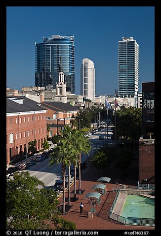 Modern and historic buildings in downtown. Orlando, Florida, USA (color)