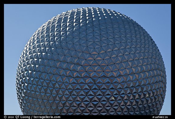 18-story geodesic sphere, Epcot theme park. Orlando, Florida, USA (color)