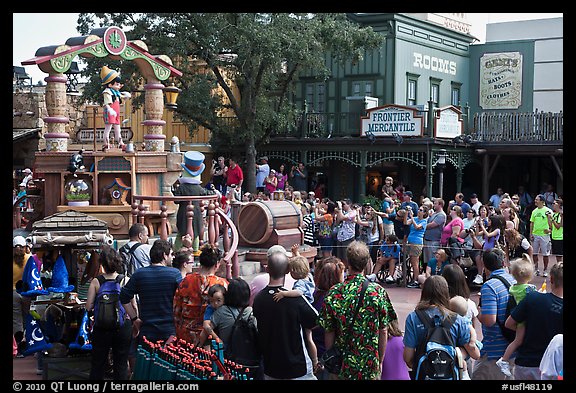 Parade float with Disney characters, Walt Disney World. Orlando, Florida, USA (color)