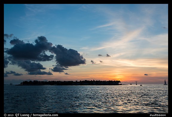 Sunset Island at sunset. Key West, Florida, USA