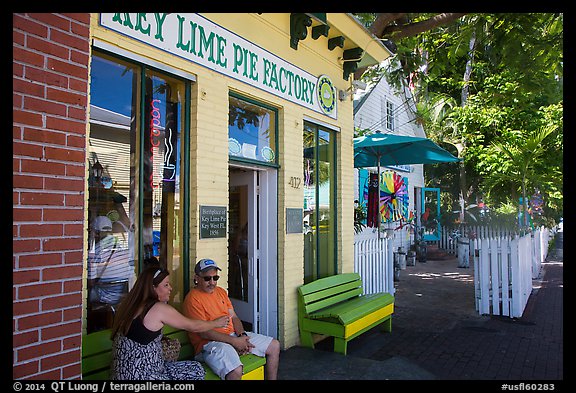 Key Line Pie Factory with customers. Key West, Florida, USA (color)