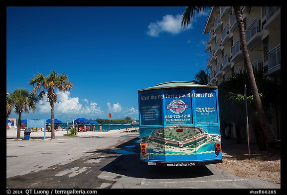 Truck with ad for Dry Tortugas tour. Key West, Florida, USA