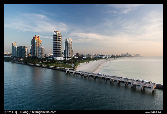 Miami beach at sunrise. Florida, USA (color)