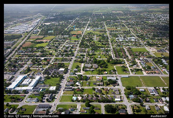 Aerial view of Homestead. Florida, USA (color)