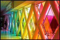 Multicolored windows, Miami International Airport, Miami. Florida, USA ( color)