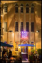 Hotel facade at night, South Beach District, Miami Beach. Florida, USA ( color)