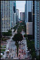 Brickell Avenue from above, Miami. Florida, USA ( color)