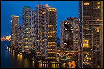 Brickell Key at night, Miami. Florida, USA ( color)