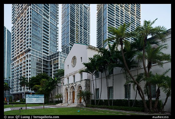 First Miami Presbyterian Church and Viceroy towers, Miami. Florida, USA