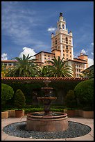 Fountain and Miami Biltmore Hotel. Coral Gables, Florida, USA ( color)