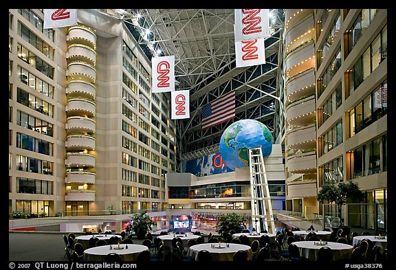 Atrium inside CNN Center. Atlanta, Georgia, USA (color)