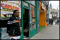 Man standing in front of music store, sweet Auburn. Atlanta, Georgia, USA ( color)
