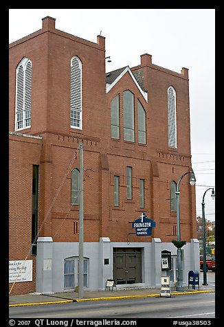 Historic Ebenezer Baptist Church, Martin Luther King National Historical Site. Atlanta, Georgia, USA (color)