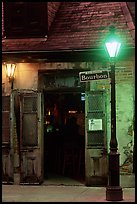 Cafe on Bourbon street at night, French Quarter. New Orleans, Louisiana, USA (color)