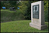 Monument, Union position markers, and gun, Vicksburg National Military Park. Vicksburg, Mississippi, USA
