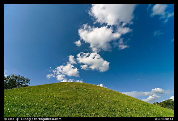 Mound and clouds. Natchez Trace Parkway, Mississippi, USA