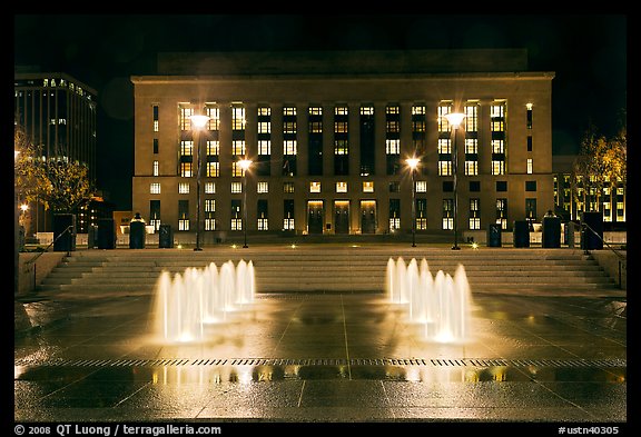 Courthouse and city hall by night. Nashville, Tennessee, USA (color)